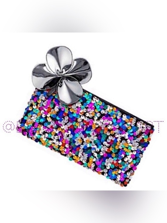 MAC Cosmetics Handbags - MAC Sparkle Sequin Glitter MultiColor Makeup Cosmetic Zipper Bag Clutch Pouch